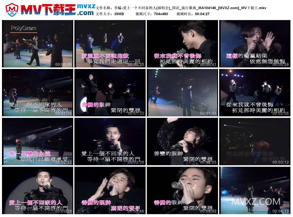 草蜢-爱上一个不回家的人(演唱会)_国语_流行歌曲_MA104146